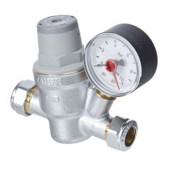 Caleffi 22mm Pressure Reducing Valve c/w Gauge 533 Range 533851H