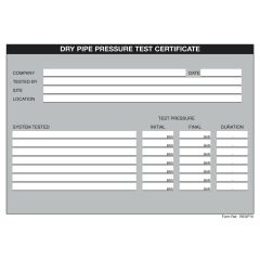 Dry Pipe Pressure Test Certificates REGP70