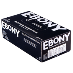 EBONY Disposable Gloves Large ( Nitrile ) Box Of 100 